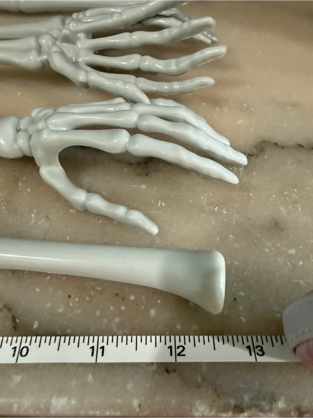 Gray Plastic Halloween Skeleton Hands Arms Bones Salad Tossers Servers Goth - Picture 4 of 4